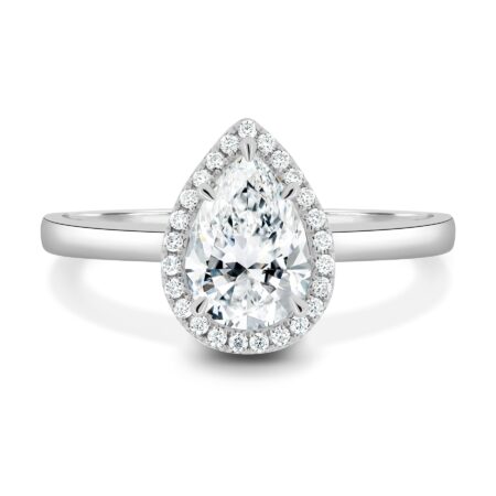 Viola – 5 Claw Cathedral Pear Halo